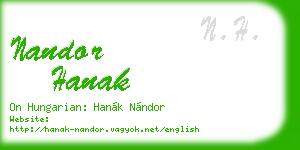 nandor hanak business card
