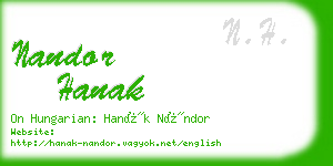 nandor hanak business card